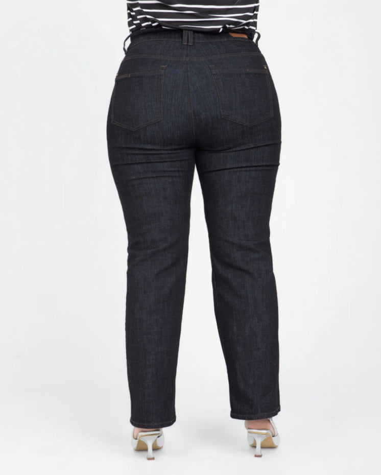 JEAN SKINNY TALLAS GRANDES CINCO BOLSILLOS TONO OSCURO COSTURAS EN CONTRASTE 18 AZUL INDIGO Adrissa | Ropa para mujer Jeans