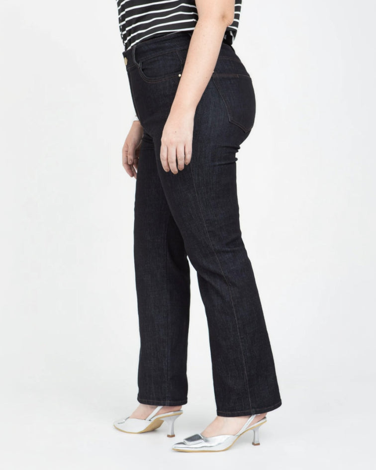 JEAN SKINNY TALLAS GRANDES CINCO BOLSILLOS TONO OSCURO COSTURAS EN CONTRASTE 20 AZUL INDIGO Adrissa | Ropa para mujer Jeans