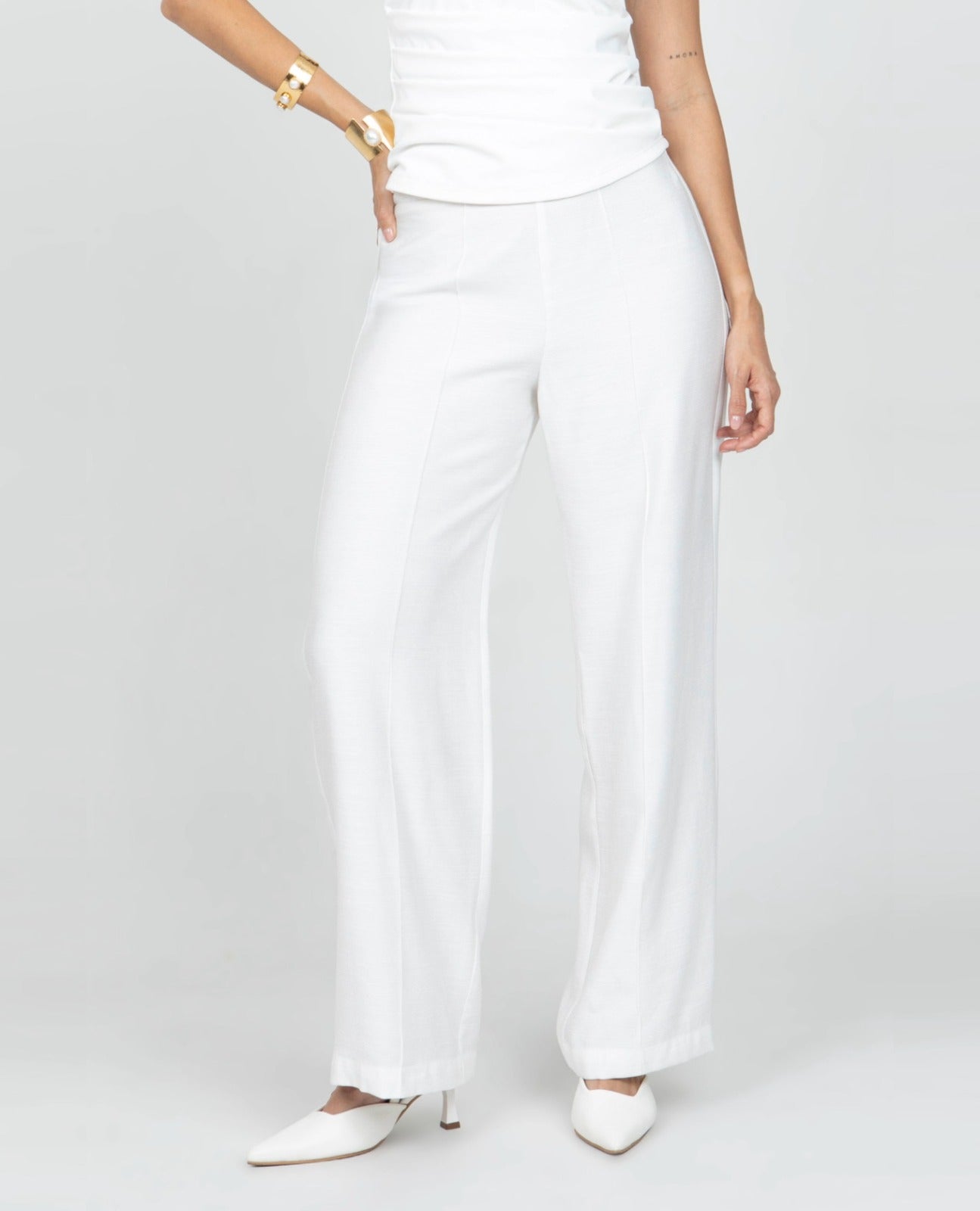PANTALON RECTO PARA MUJER CON VENA Y CINTURA TRASERA CON ELASTICO Adrissa | Ropa para mujer Pantalones