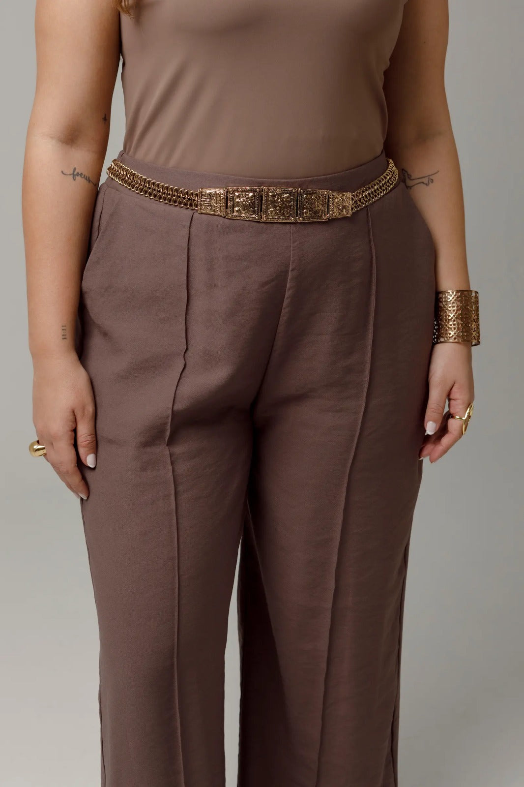 PANTALON WIDE LEG TALLAS GRANDES CINTURA CON ELASTICO Y VENAS