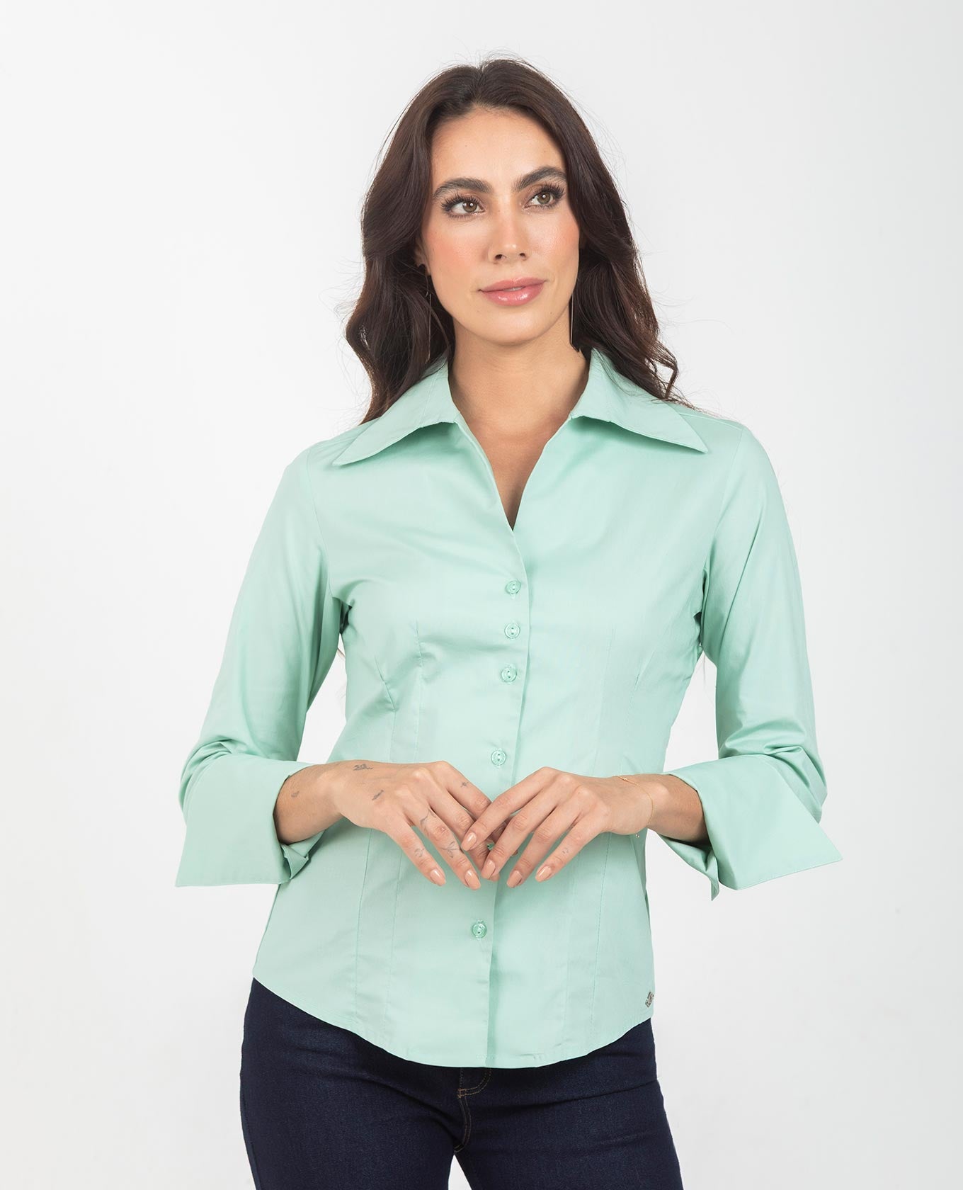 BLUSA ADRISSA BÁSICA ANA PARA MUJER VERDE SALVIA Adrissa