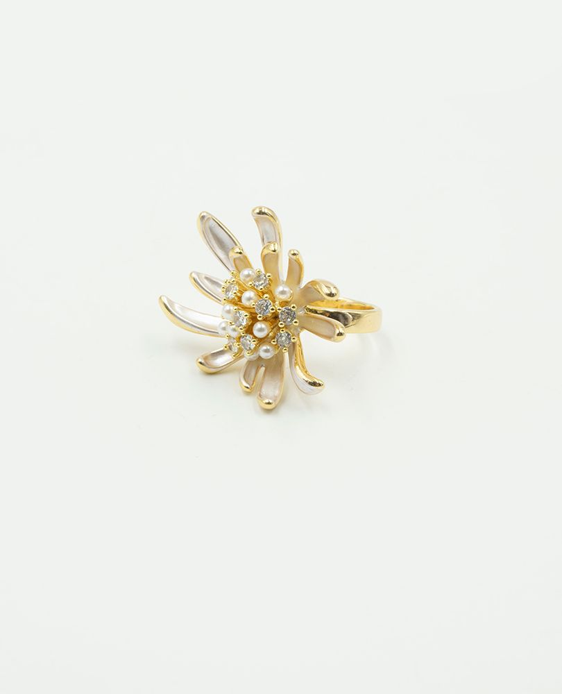 ANILLO FEMENINOFLOR CON PERLAS Adrissa