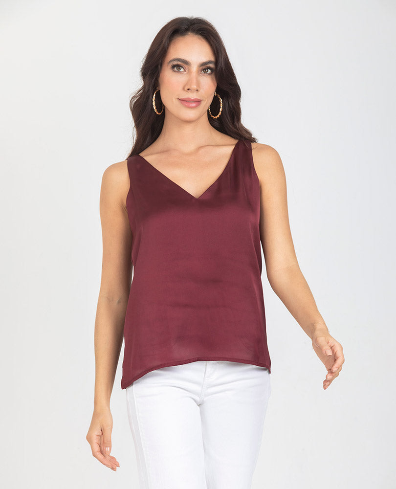 BLUSA ADRISSA BÁSICA ELENA PARA MUJER VINOTINTO Adrissa