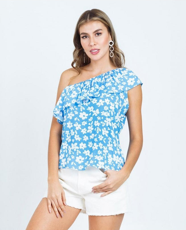 BLUSA ASIMETRICA PARA MUJER ESTAMPADO Adrissa