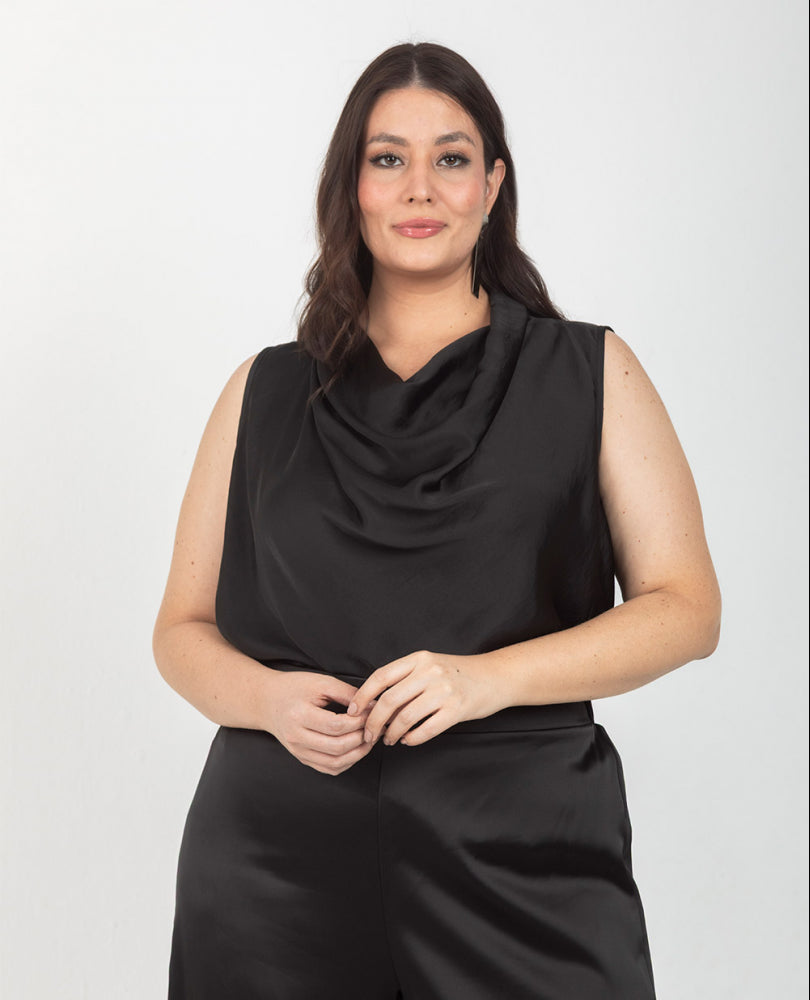 BLUSA BASICA MARCELA TALLAS GRANDES NEGRO Adrissa