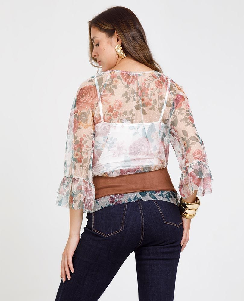 BLUSA BOHEMIA PARA MUJER EN TRANSPARENCIA Adrissa