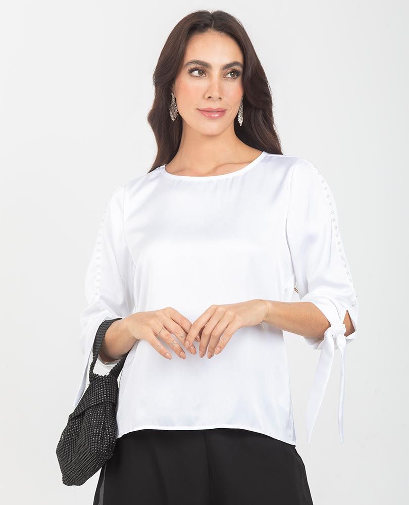 BLUSA CELEBRACIÓN PARA MUJER BLANCA Adrissa