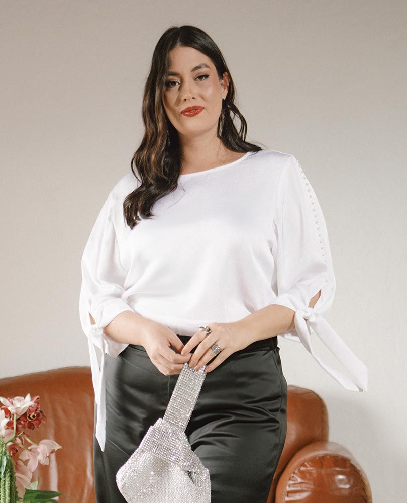 BLUSA CELEBRACIÓN TALLAS GRANDES BLANCA Adrissa