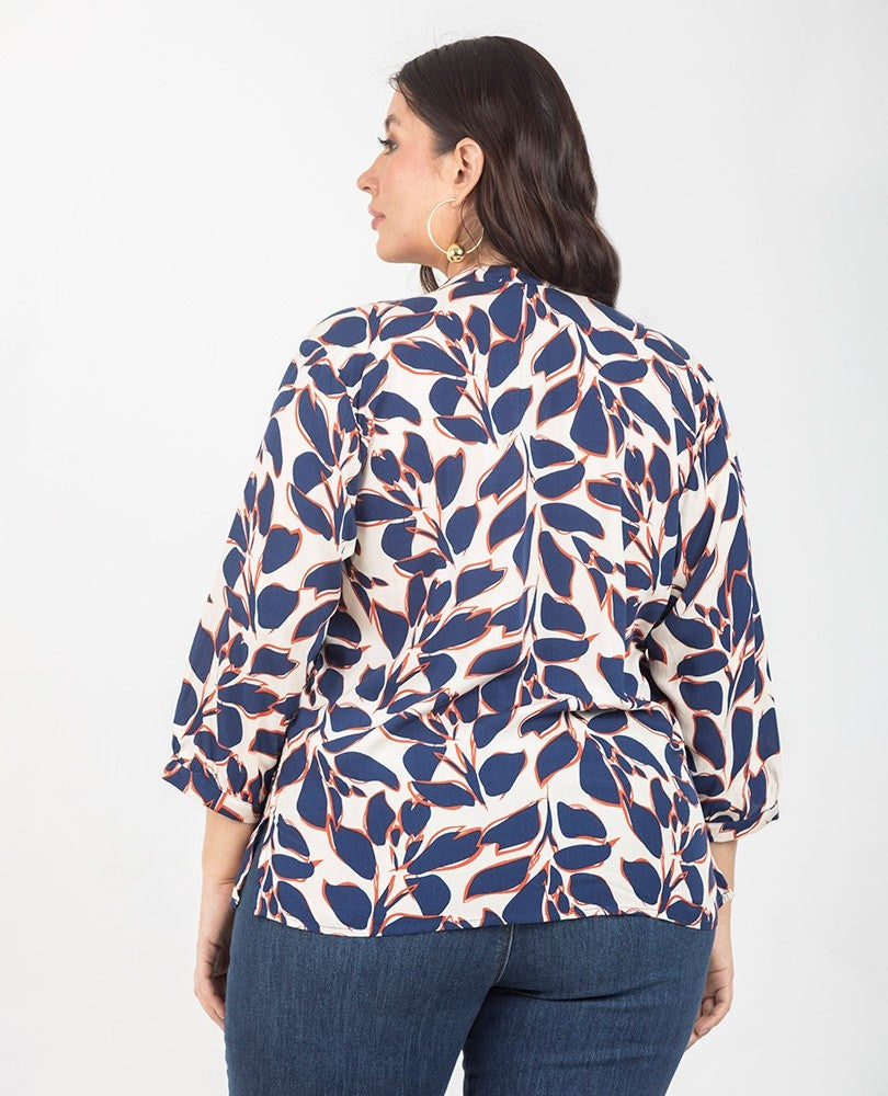 BLUSA CUELLO NERU TALLAS GRANDES ESTAMPADA Adrissa