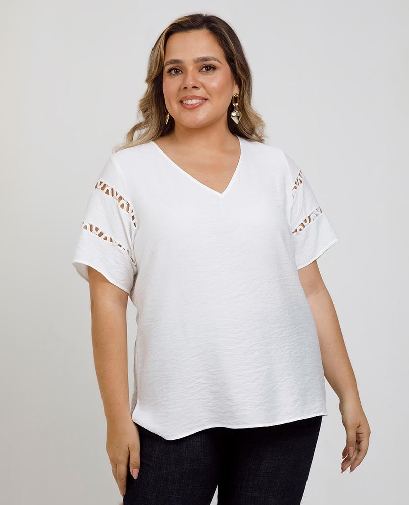 BLUSA ESCOTE V TALLAS GRANDES Adrissa