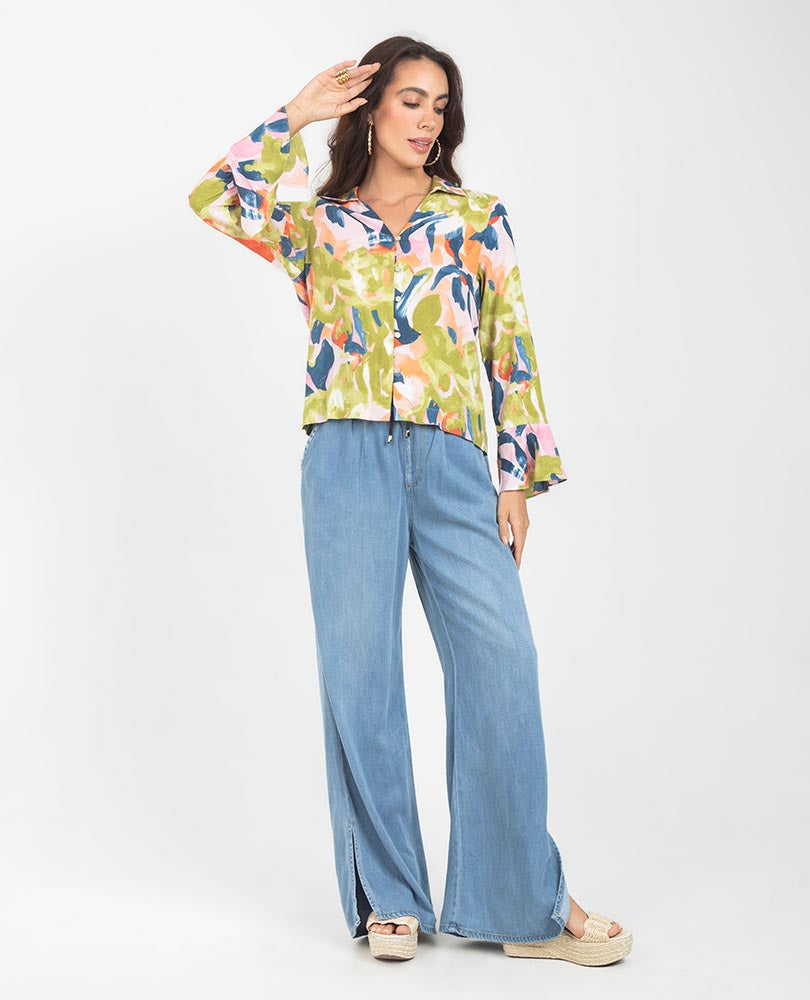 BLUSA ESTAMPADA PARA MUJER MANGA LARGA Adrissa