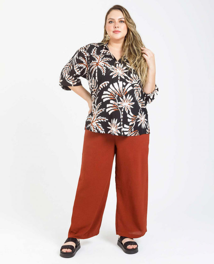 BLUSA ESTAMPADA TALLAS GRANDES MANGA 3/4 Adrissa