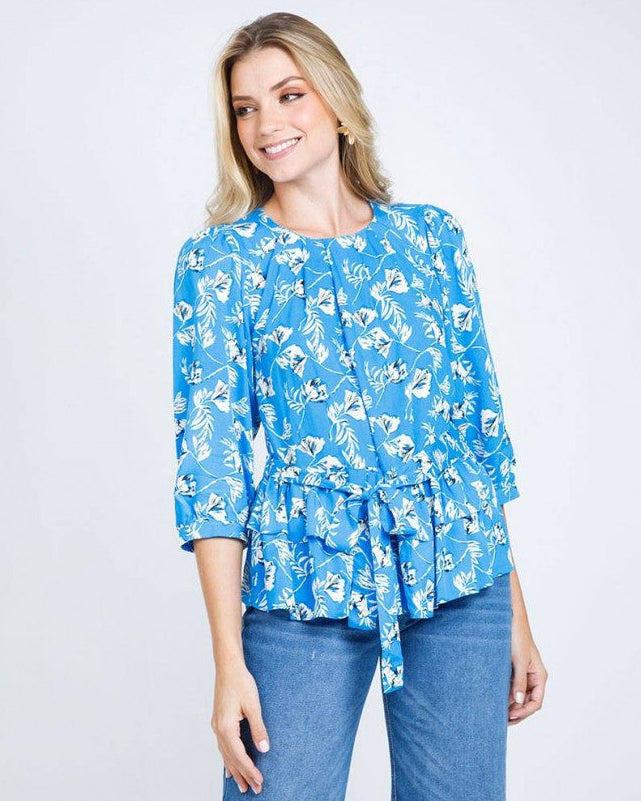 BLUSA MANGA 3/4 PARA MUJER CON PRENCES Adrissa