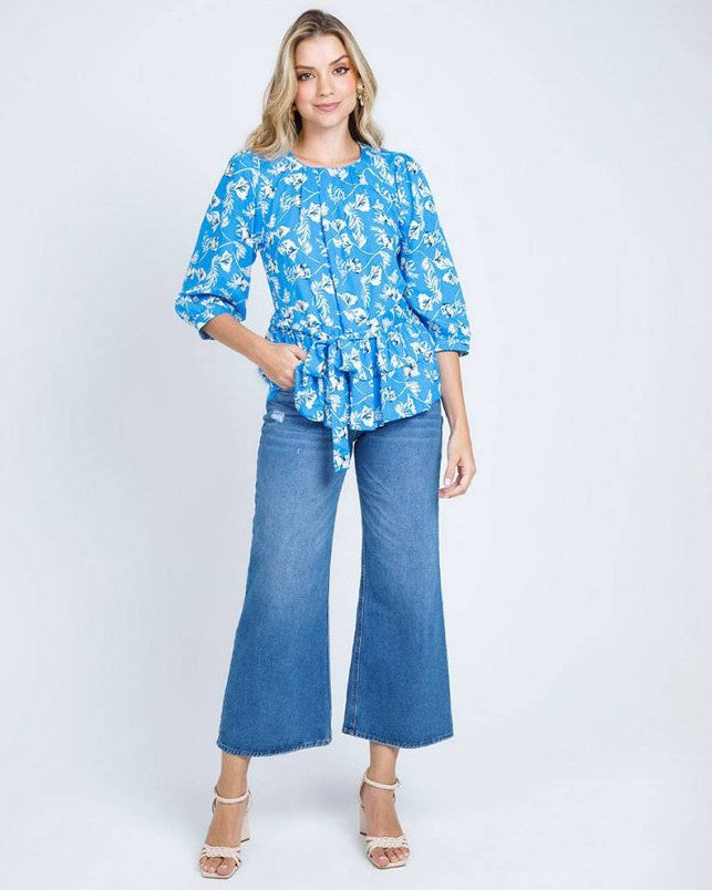 BLUSA MANGA 3/4 PARA MUJER CON PRENCES Adrissa