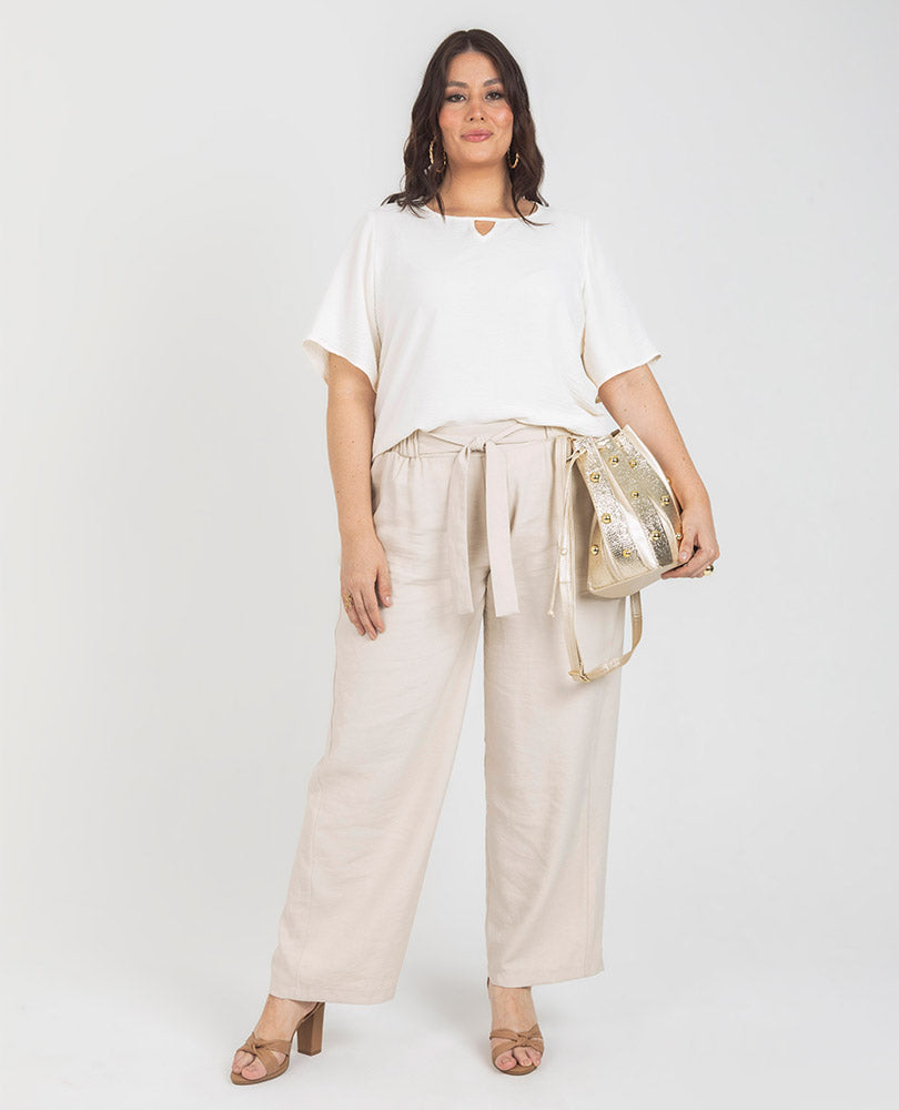 BLUSA MANGA CORTA CON ABERTURA V Adrissa