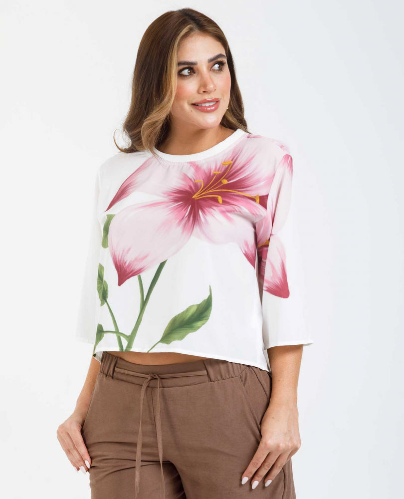 BLUSA MANGA CORTA ESTAMPADO EXCLUSIVO Adrissa