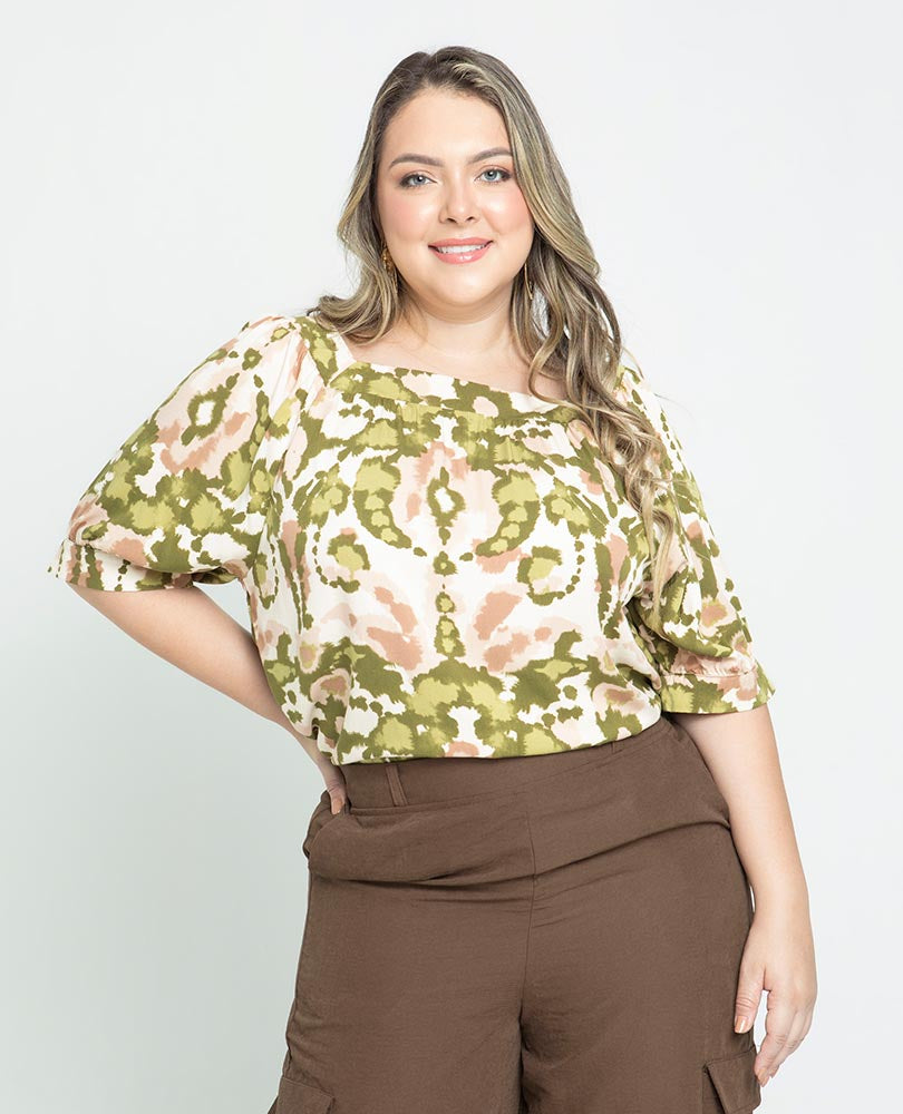 BLUSA MANGA CORTA TALLAS GRANDES Adrissa