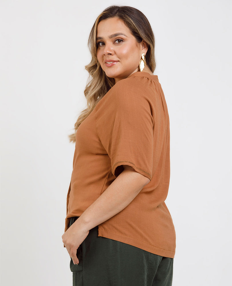 BLUSA MANGA CORTA TALLAS GRANDES Adrissa