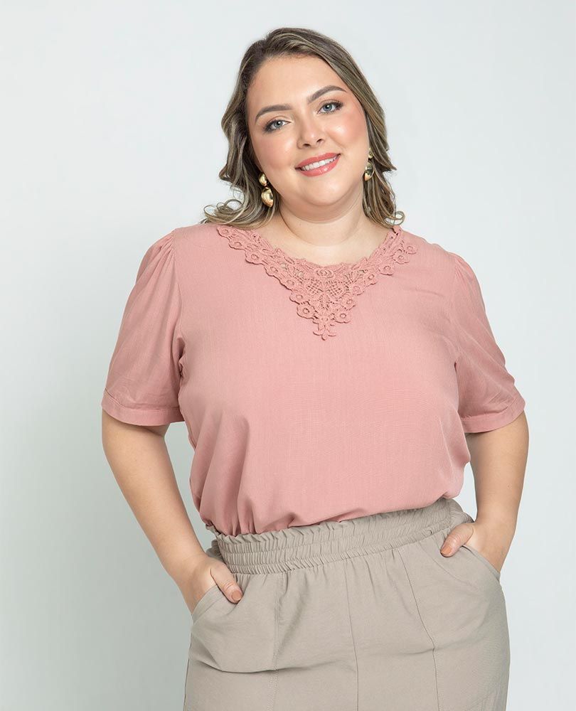 BLUSA MANGA CORTA TALLAS GRANDES Adrissa