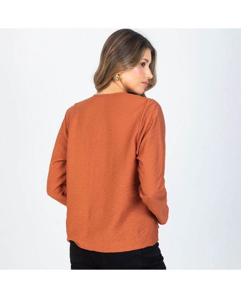 BLUSA MANGA LARGA PARA MUJER ESCOTE V Adrissa