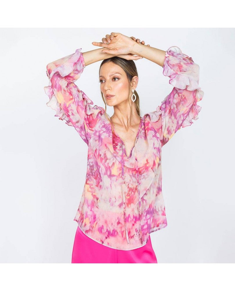 BLUSA MANGA LARGA PARA MUJER ESTAMPADA Adrissa