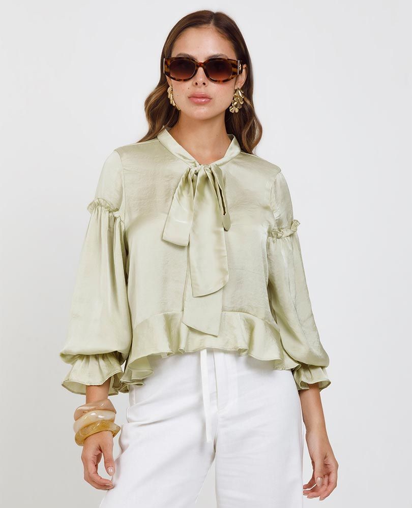 BLUSA ROMÁNTICA PARA MUJER CON LAZO Adrissa