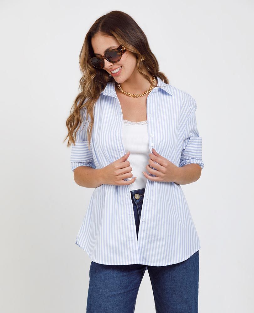 CAMISA AZUL CLARO PARA MUJER ESTAMPADO Adrissa