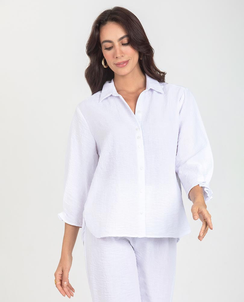 CAMISA BLANCA PARA MUJER MANGA 3/4 Adrissa