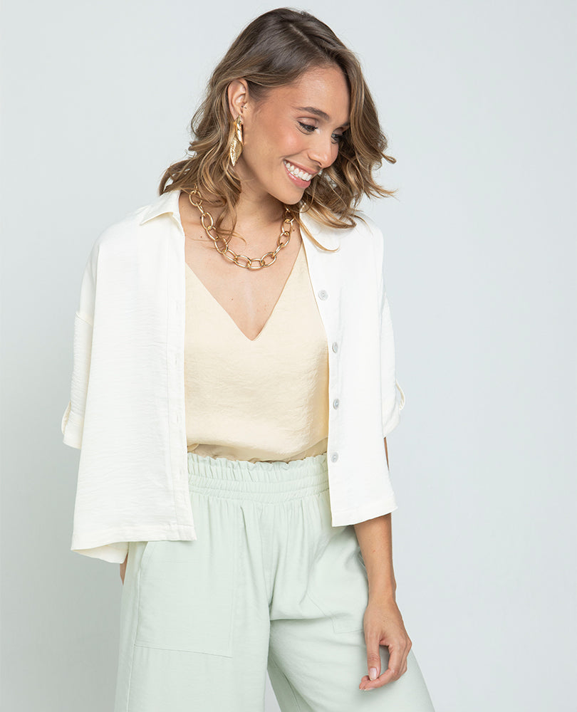 CAMISA CORTA PARA MUJER MANGAS Adrissa