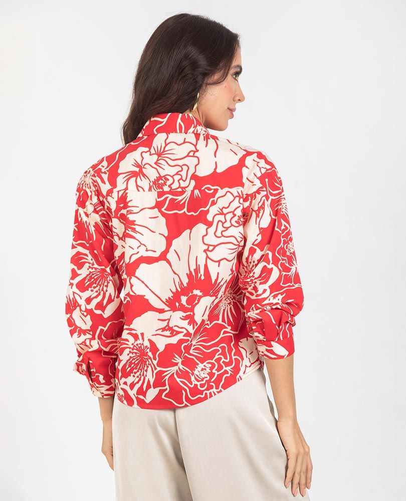 CAMISA ESTAMPADA PARA MUJER MANGA LARGA Adrissa