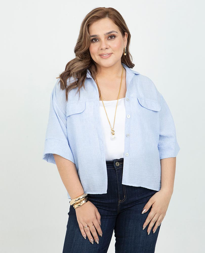 CAMISA MANGA AL CODO TALLAS GRANDES Adrissa