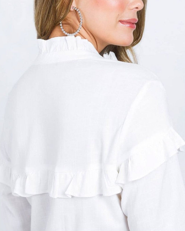 CAMISA MANGA LARGA PARA MUJER CON BOLERO Adrissa