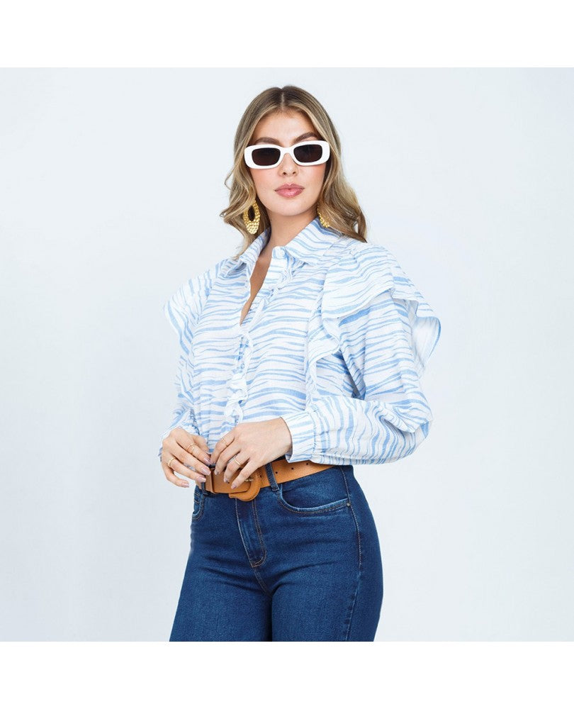 CAMISA MANGA LARGA PARA MUJER ESTAMPADA Adrissa