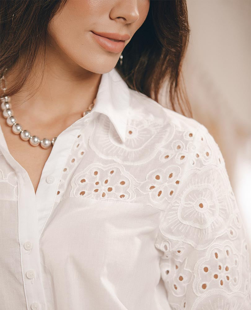 CAMISA OJALILLO PARA MUJER EN ALGODÓN Adrissa