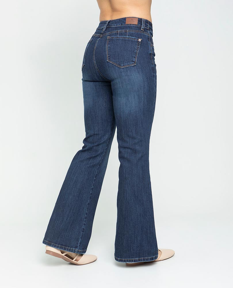 JEAN FLARE PARA MUJER COSTURAS EN CONTRA Adrissa