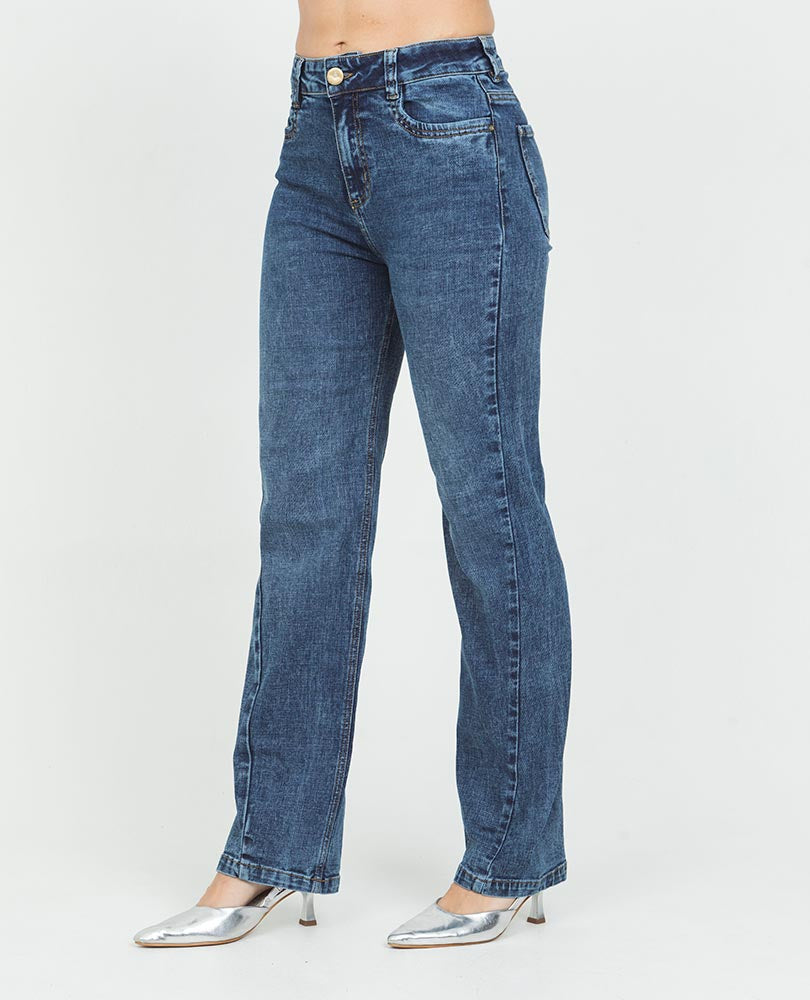 JEAN REGULAR PARA MUJER CON COSTADOS ADELANTADOS Adrissa