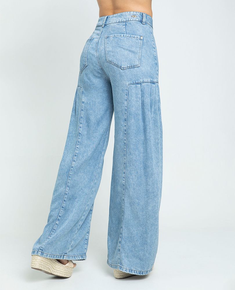 JEAN WIDE LEG PARA MUJER CON PRENSES Adrissa