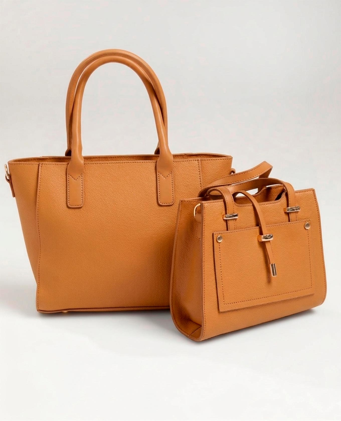 DÚO TOTE ESTRUCTURADO MANOS LIBRES MOSTAZA Adrissa | Ropa para mujer