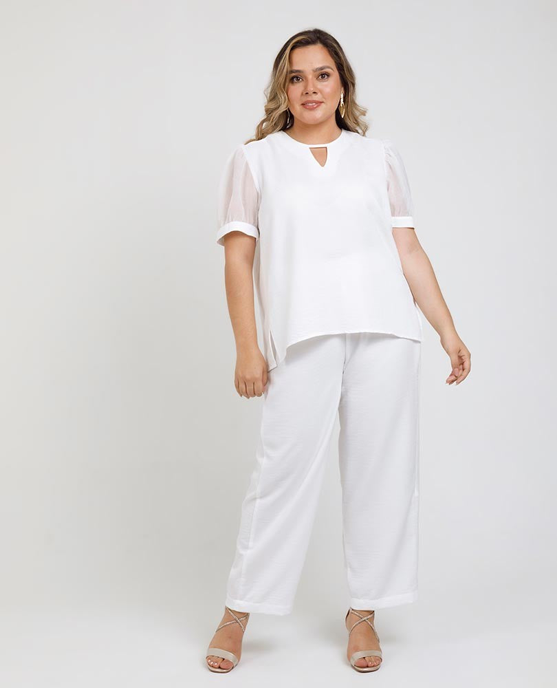 PANTALON BLANCO TALLAS GRANDES Adrissa