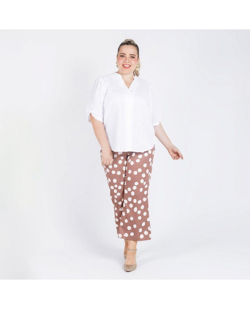 PANTALÓN FLARE CORTO TALLAS GRANDES Adrissa