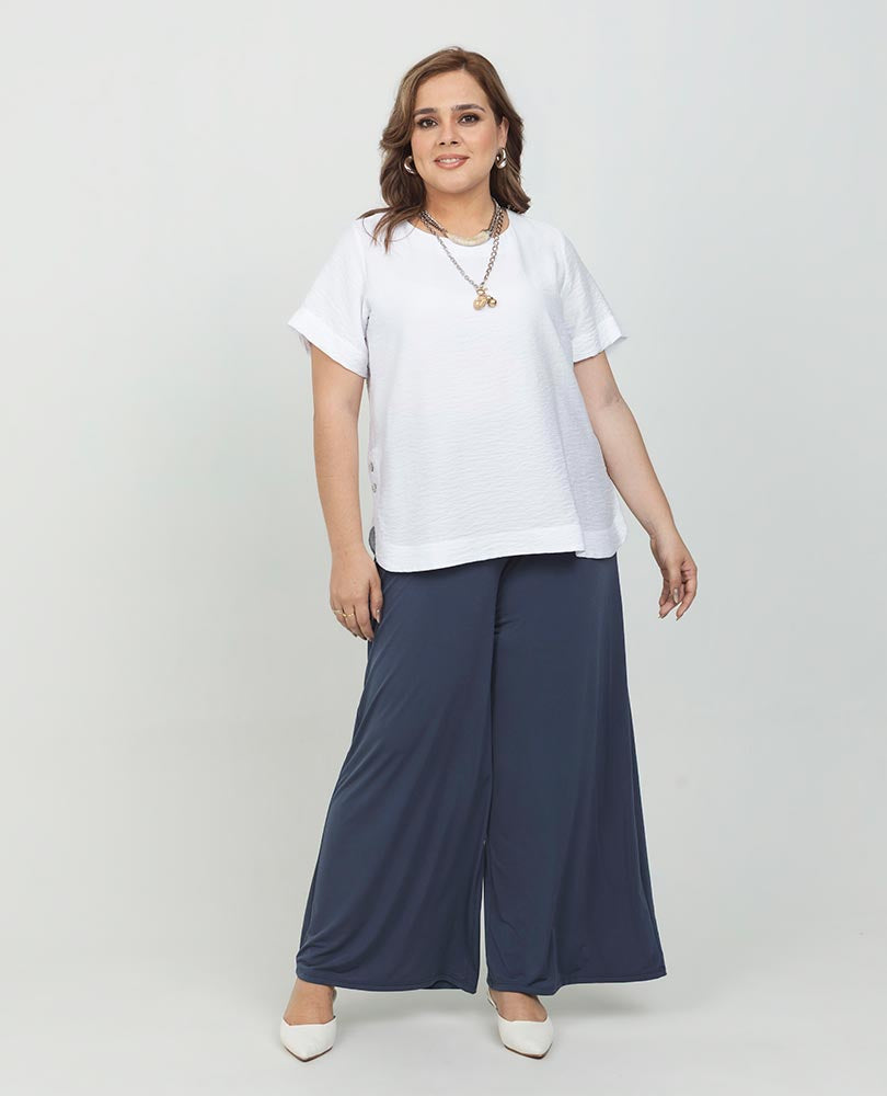 PANTALÓN PUNTO TALLAS GRANDES SILUETA WIDE LEG Adrissa