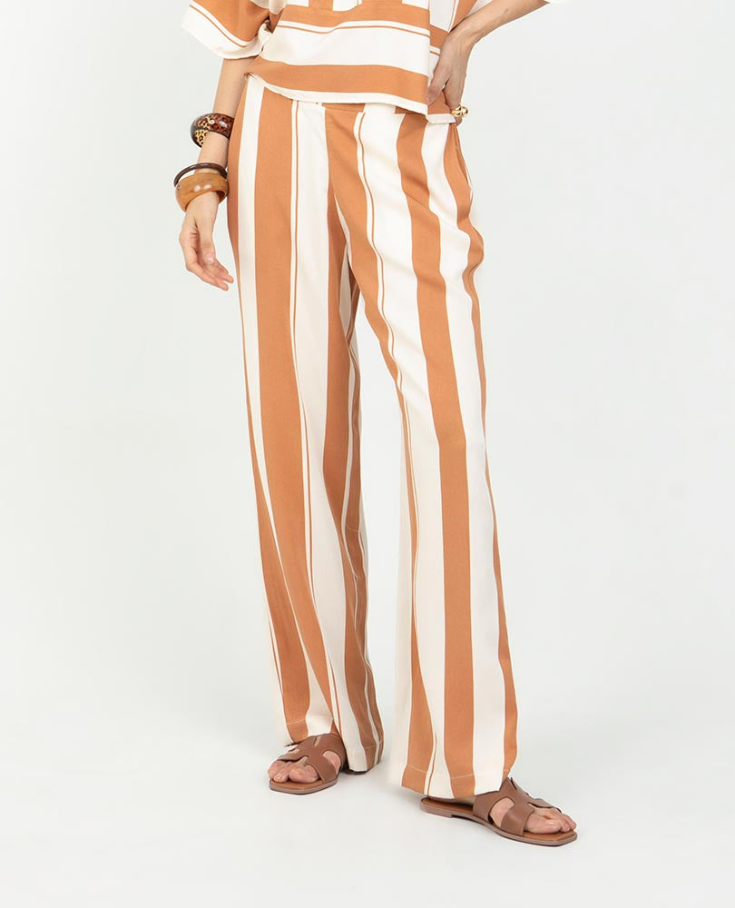 PANTALÓN RECTO PARA MUJER ESTAMPADO CARAMELO Adrissa