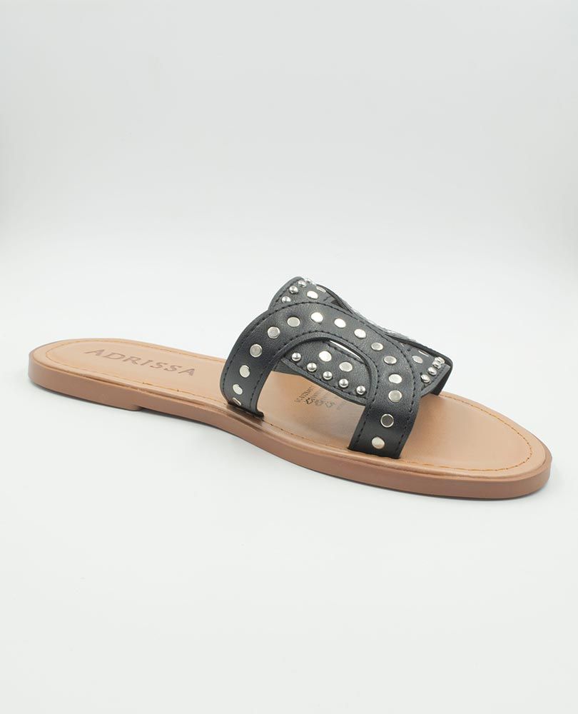 SANDALIA TIRAS NEGRAS Y SUELA MIEL Adrissa