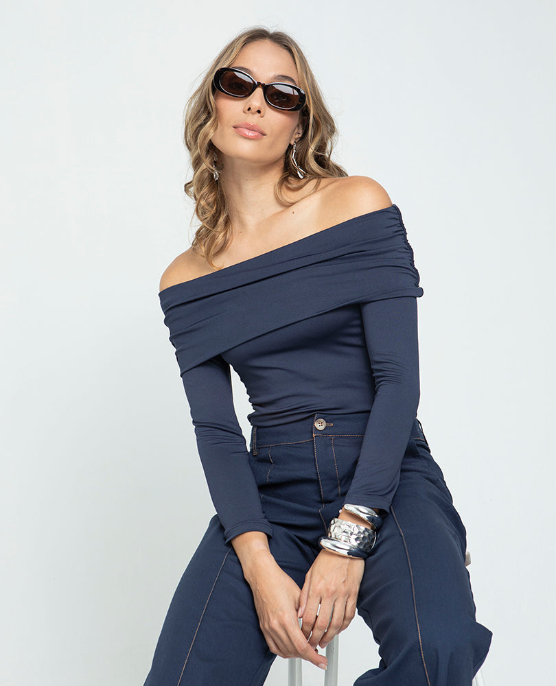 TOP ESCOTE BANDEJA PARA MUJER MANGA LARG Adrissa