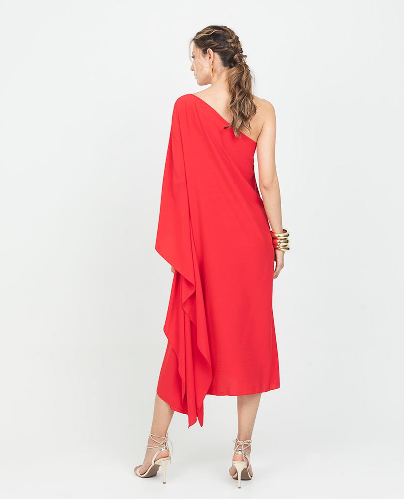 VESTIDO ASIMÉTRICO PARA MUJER LARGO MIDI Adrissa