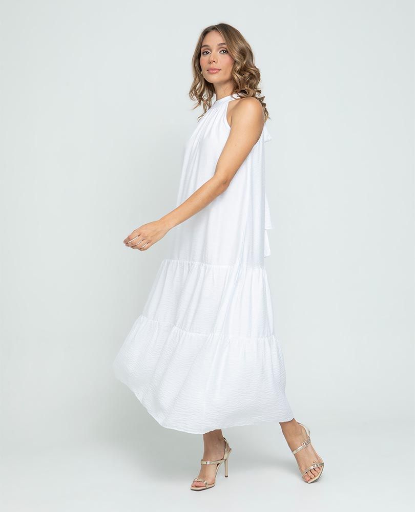VESTIDO BLANCO PARA MUJER ESCOTE HALTER Adrissa