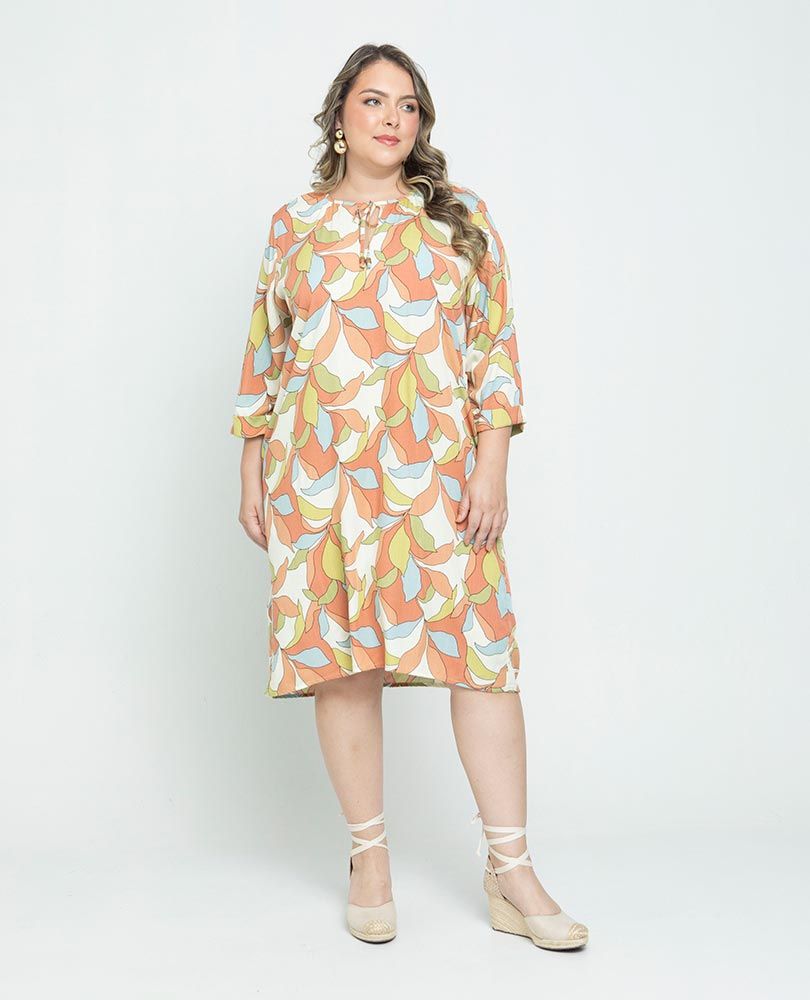 VESTIDO CORTO TALLAS GRANDE ESTAMPADO Adrissa