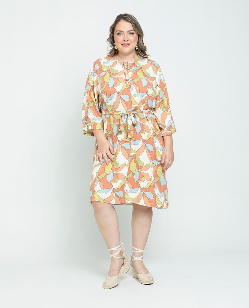 VESTIDO CORTO TALLAS GRANDE ESTAMPADO Adrissa