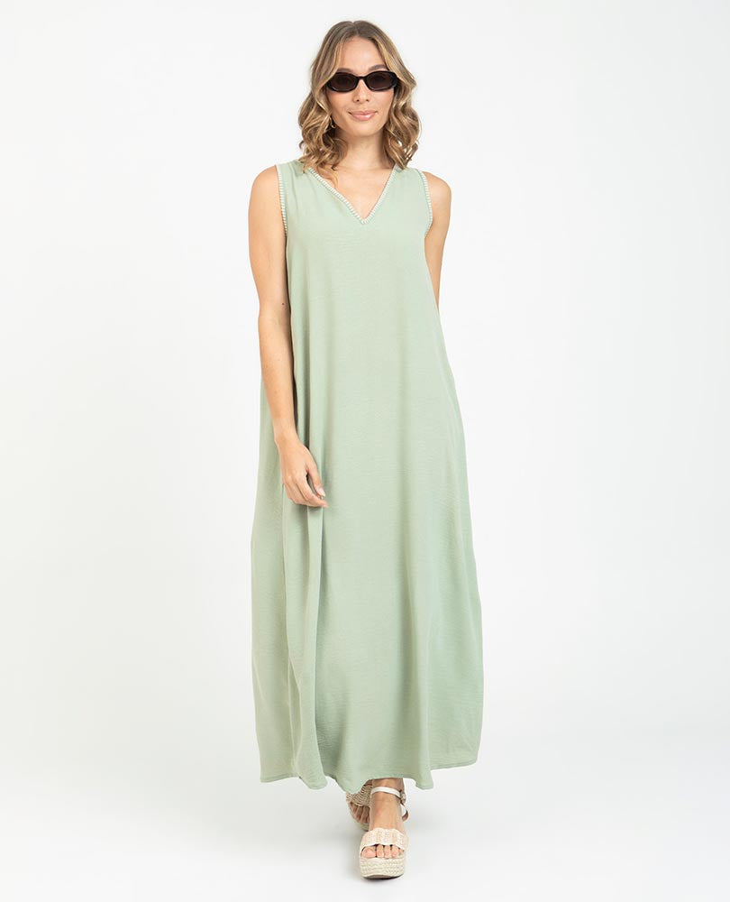 VESTIDO LARGO PARA MUJER ESCOTE V Adrissa