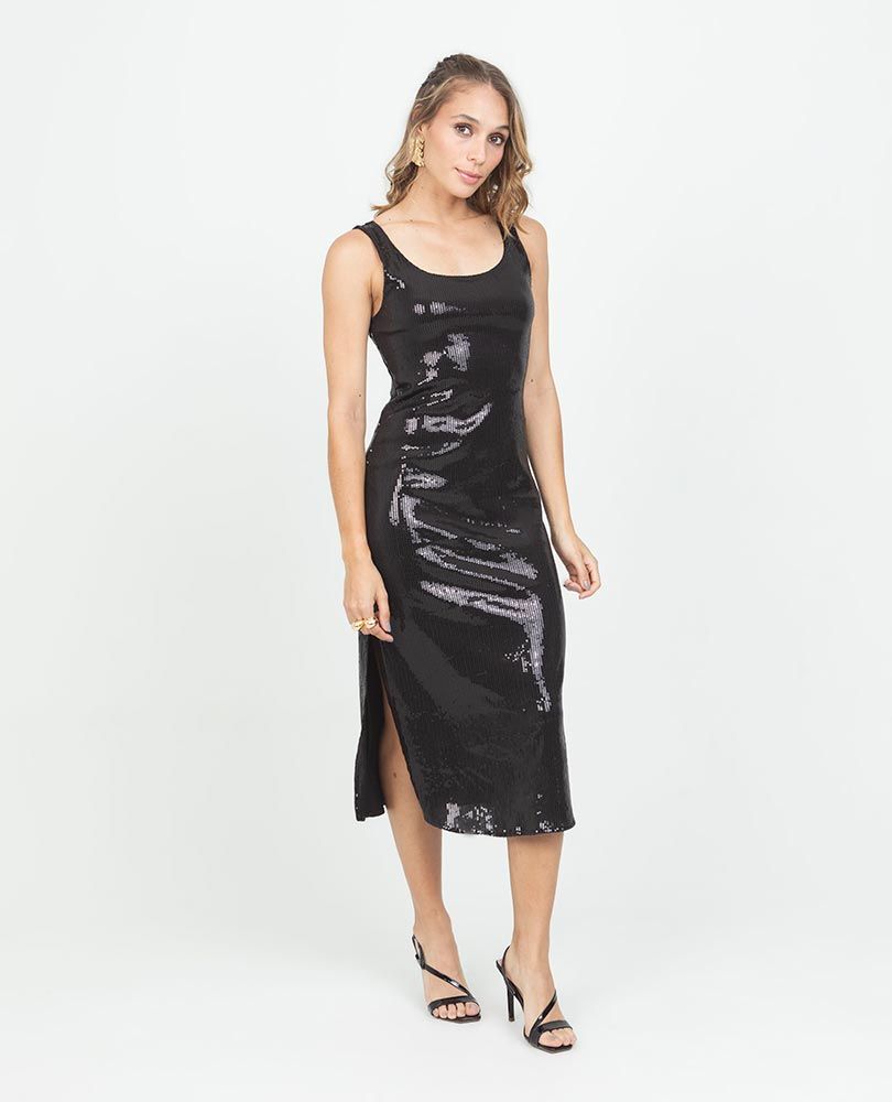 VESTIDO LENTEJUELA PARA MUJER NEGRO Adrissa